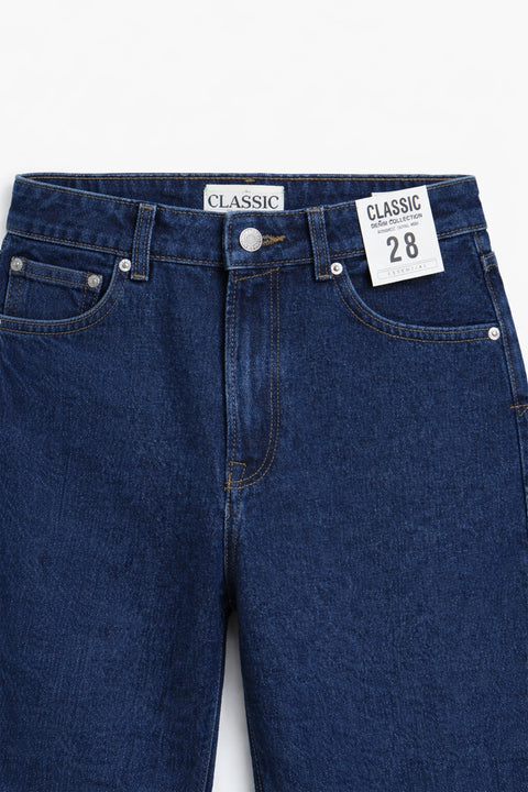 Women's Branded Wide Leg Jeans - Navy Blue