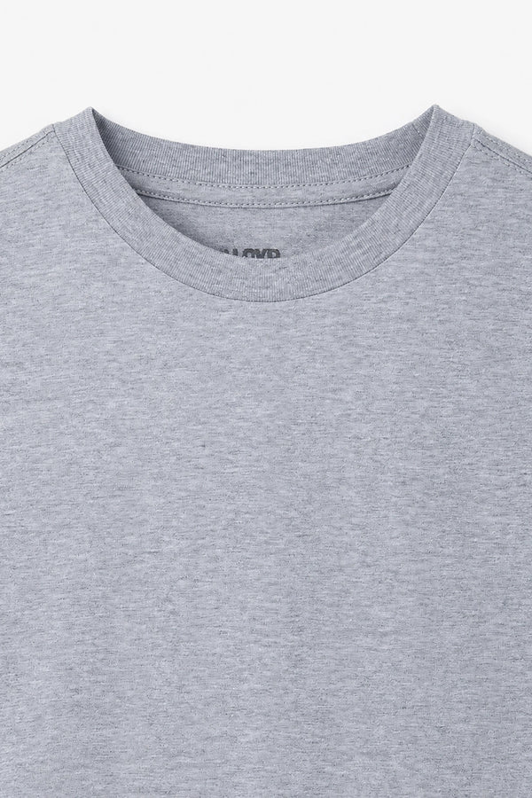 Men Branded Basic T-Shirt - Heather Grey