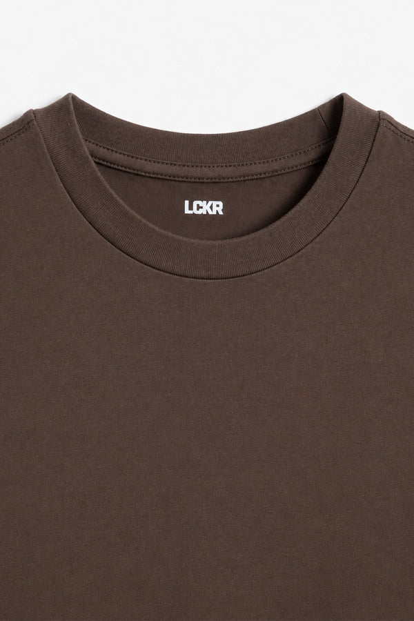 Men Branded Basic T-Shirt - Brown