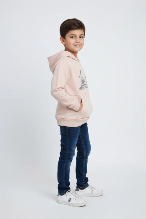 Boys Graphic Pullover Hoodie - L/pink