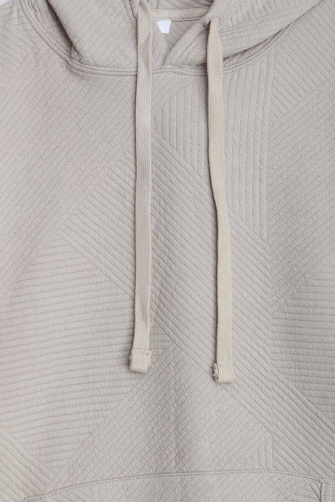 Men Branded Pullover Hoodie - Beige