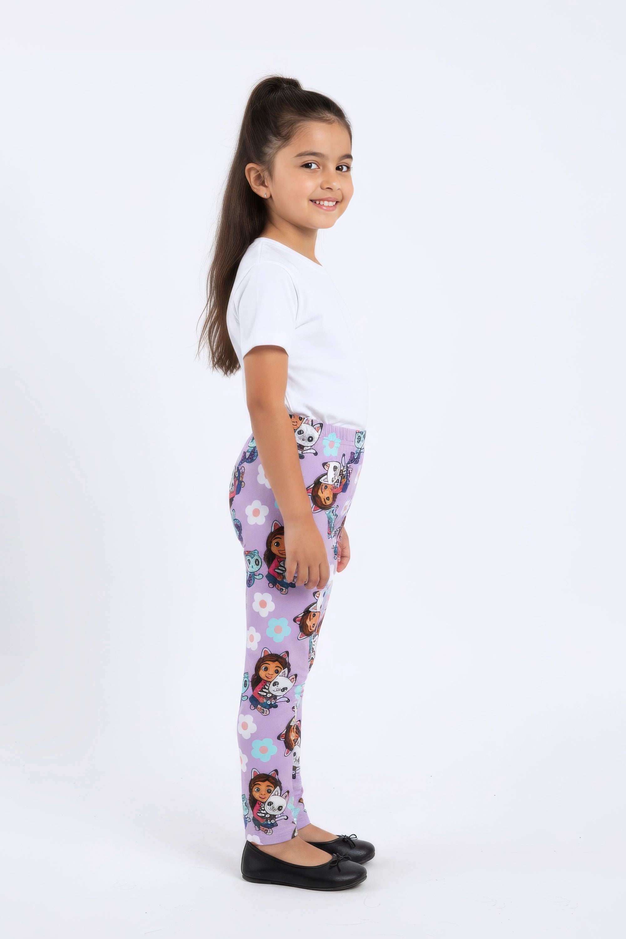 Girls Branded Graphic Legging - Purple