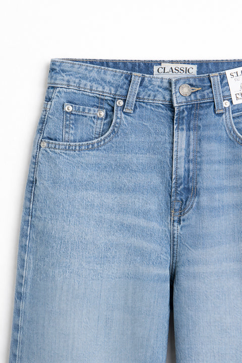 Women's Branded Wide Leg Jeans - Blue