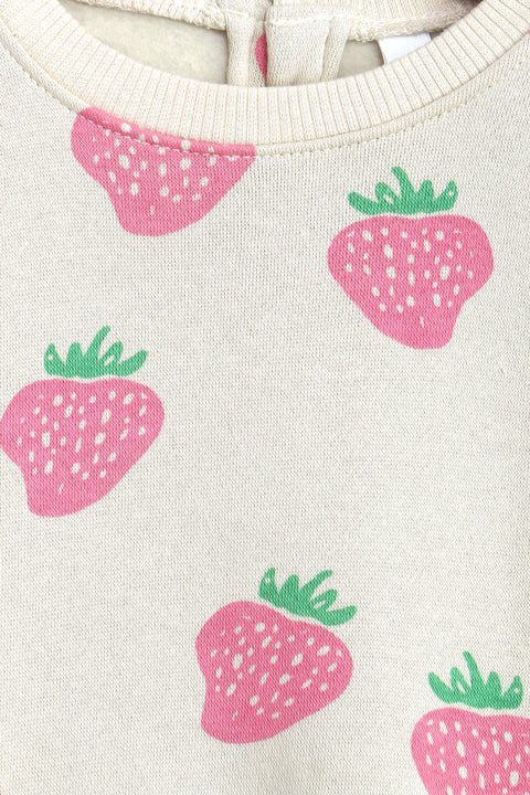 Girls Branded Graphic Sweatshirt - Cream