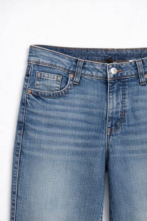 Women's Branded Wide Leg Jeans - M/BLUE