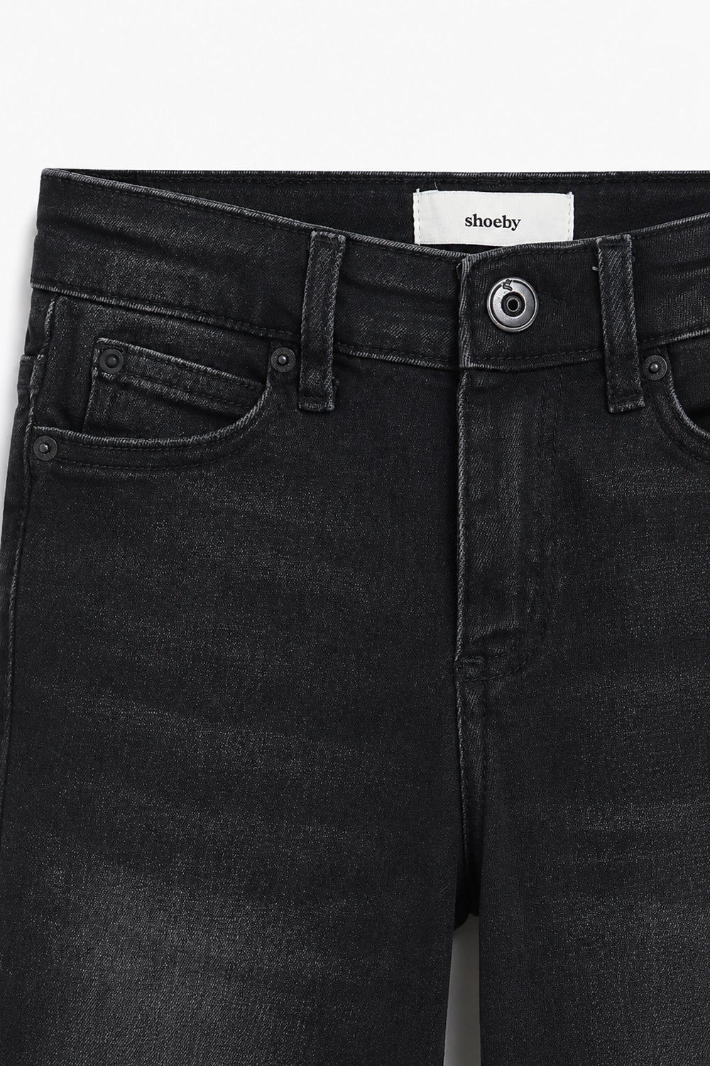Girls Branded Wide Leg Denim pant - Black