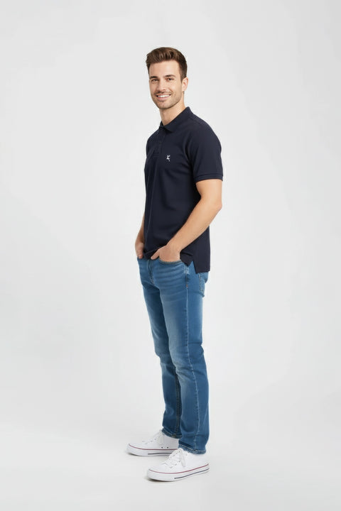 Big & Tall Men Branded Polo - Navy