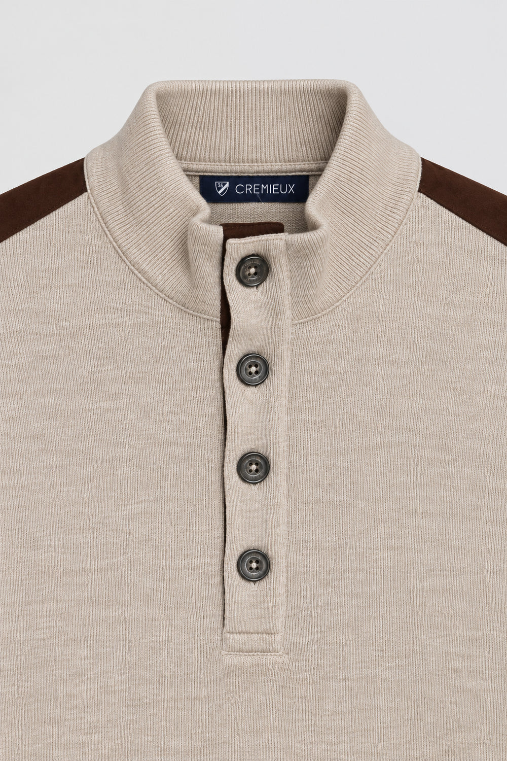 Men Branded Mockneck - L/Brown