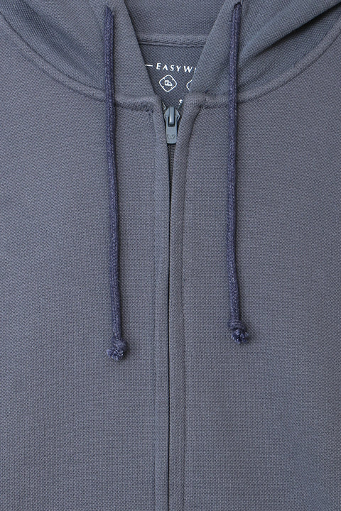 Men Branded Zipper Hoodie - Grey