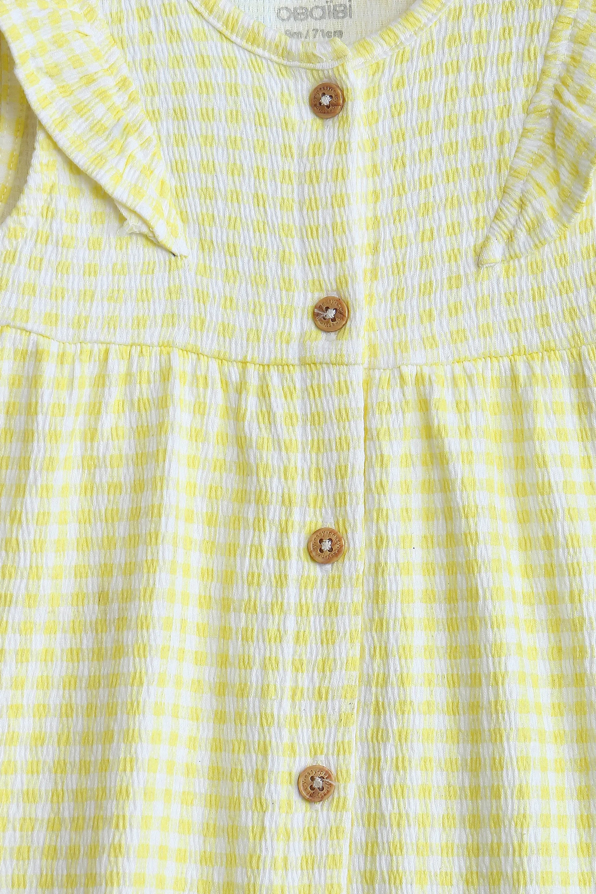 Girls Branded Frock - Yellow
