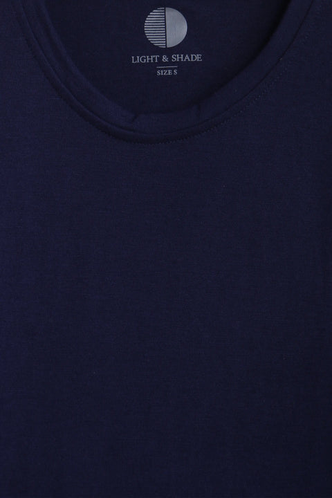 Men Branded R-Neck Tee - Navy