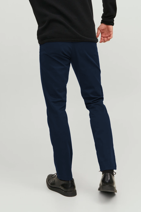 Men Stretch Chino (Brand: jack & Jones) - Navy Blue