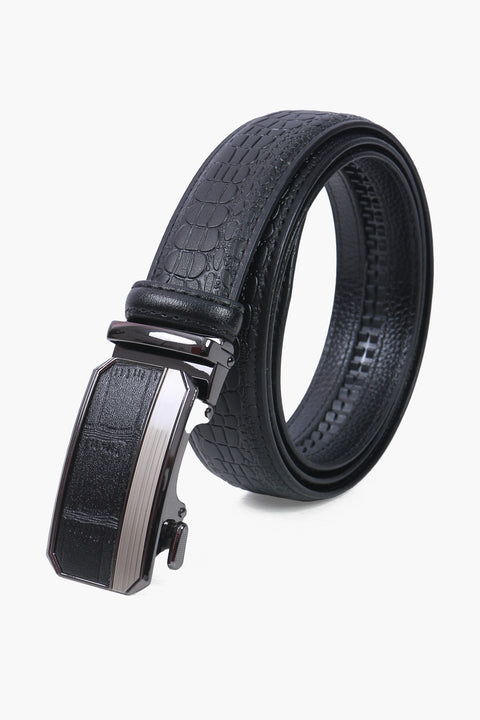Men Leather Belt - Black