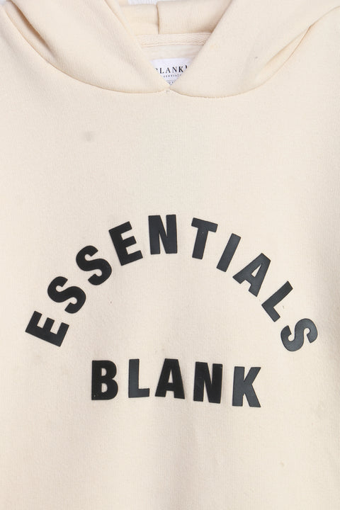 Boys Branded Pullover Hoodie - Cream