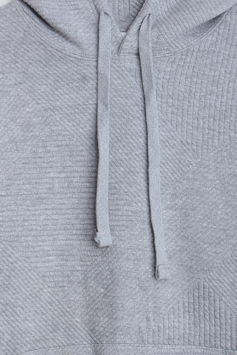 Men Branded Pullover Hoodie - Heather Grey