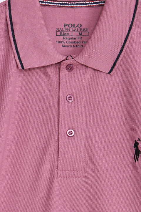 Men Pique Polo - Tea Pink
