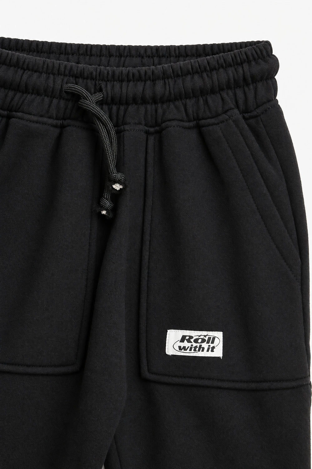 Boys Branded Fleece Trouser - Black