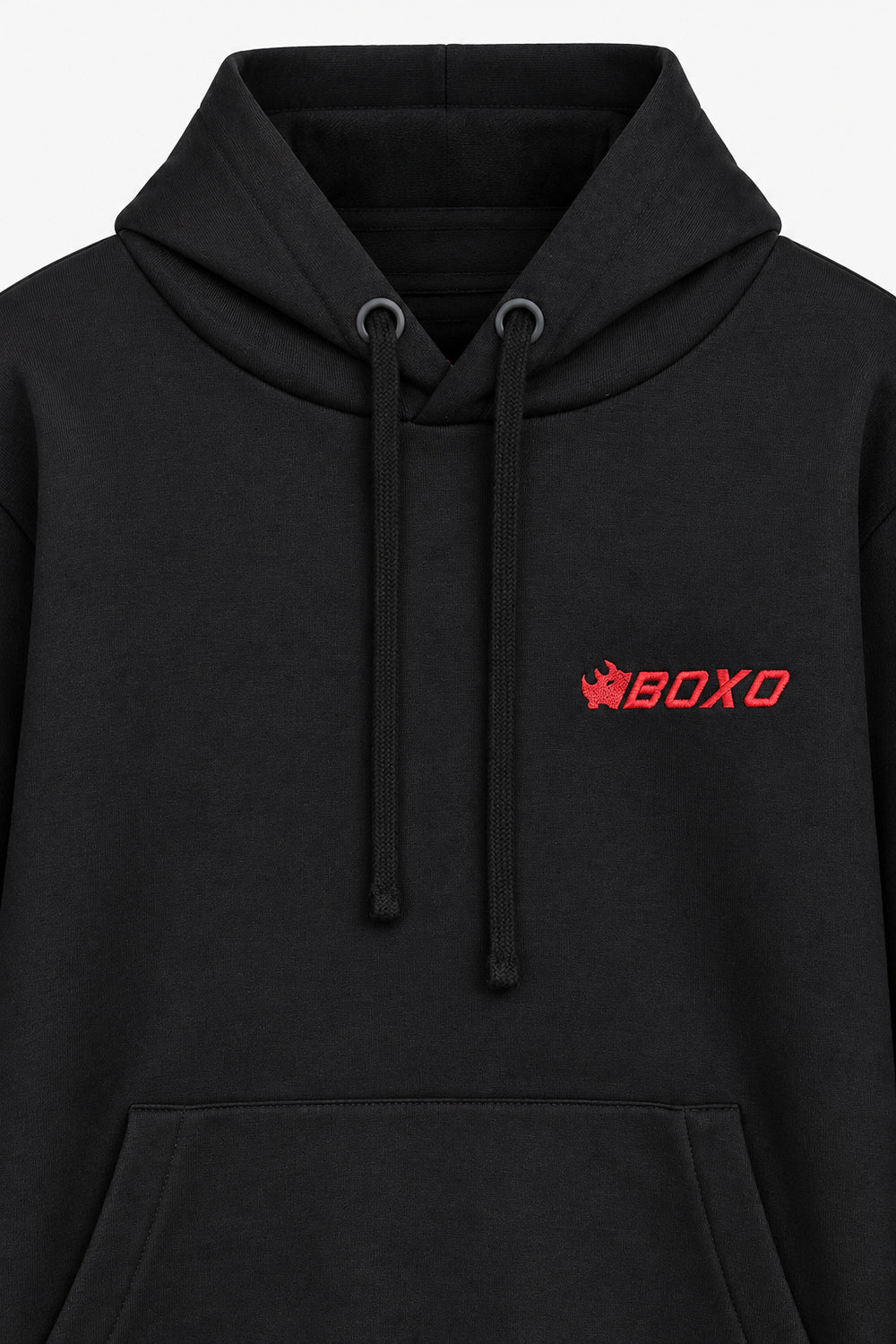 Men Branded Pullover Hoodie - Black