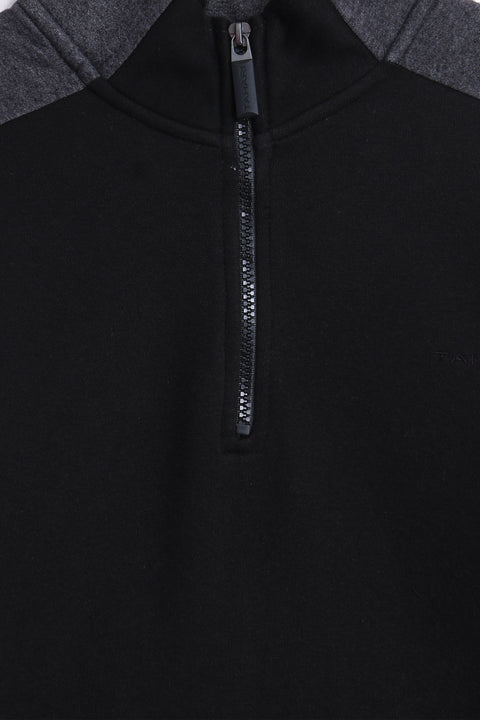 Men Branded Fleece Mockneck - Black