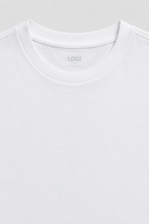 Men Branded Basic T-Shirt - White