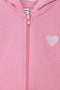 Girls Branded Fleece Hoodie Zipper - Pink