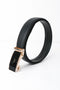 Men Leather Belt Automatic Buckle - Black