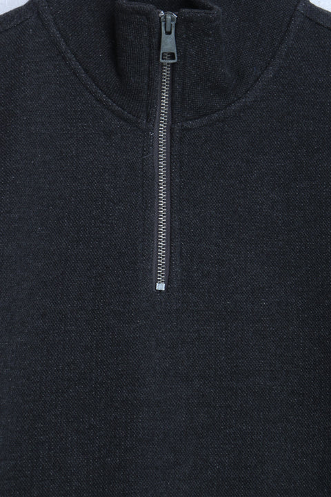 Men Branded Mock Neck - Charcoal