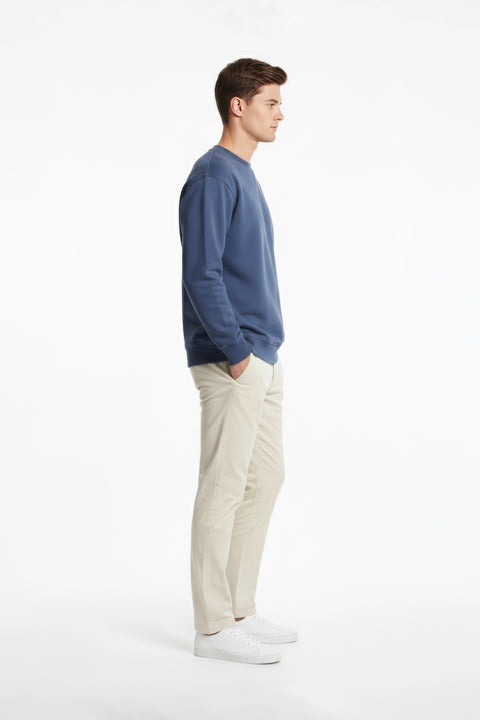 Men Branded Basic Sweatshirt - Dusty Blue