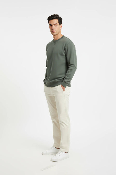 Men Branded Basic Sweatshirt - Dark Sea Green