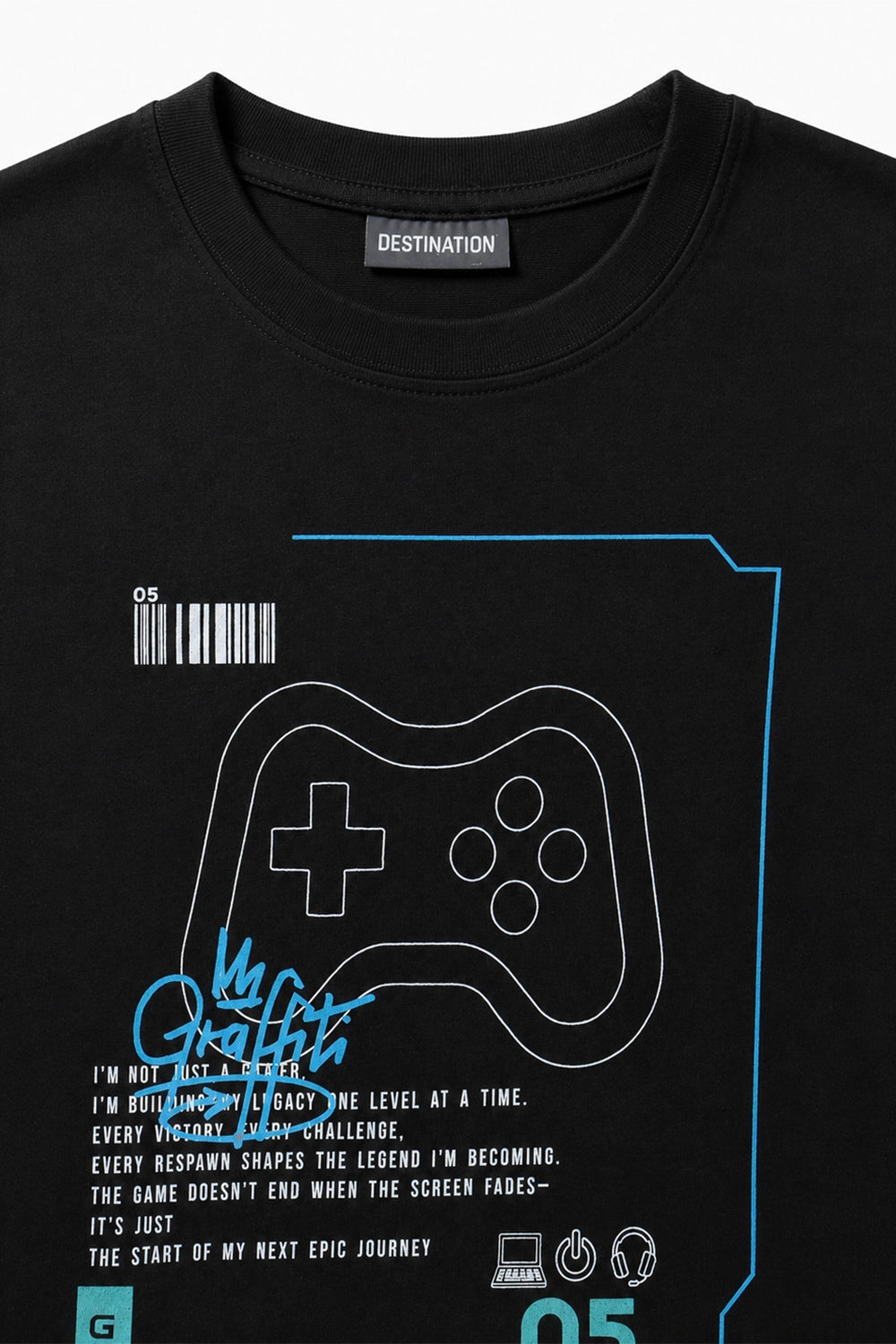 Boys Branded Graphic T-Shirt - Black