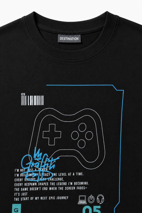 Boys Branded Graphic T-Shirt - Black