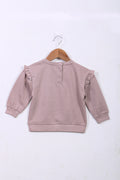 Girls Branded Shiny Graphic Fleece Sweatshirt - Tea Pink