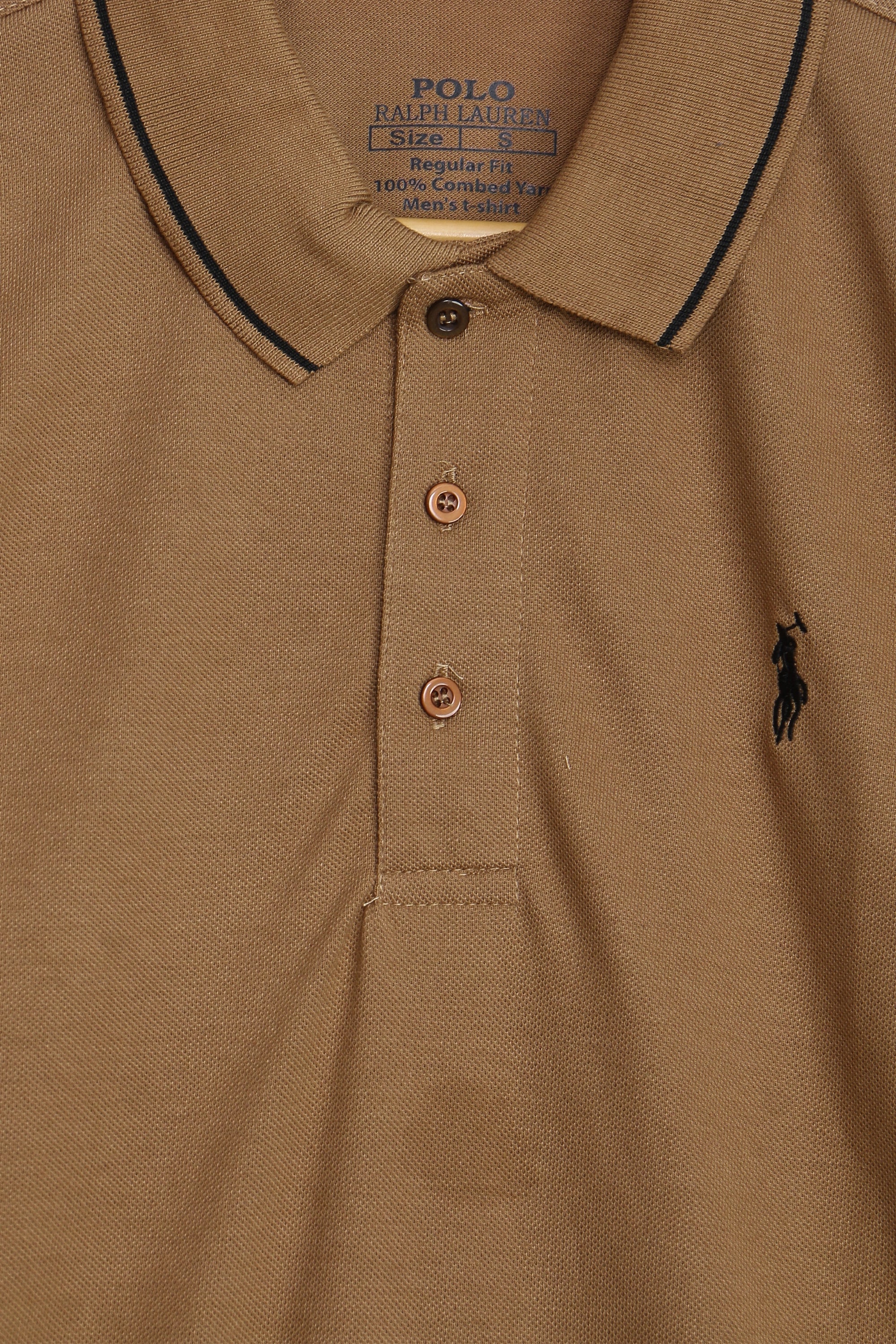 Men Pique Polo - Brown