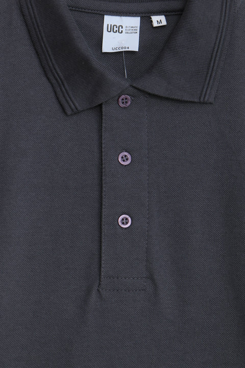 Men Branded Polo - D/Grey