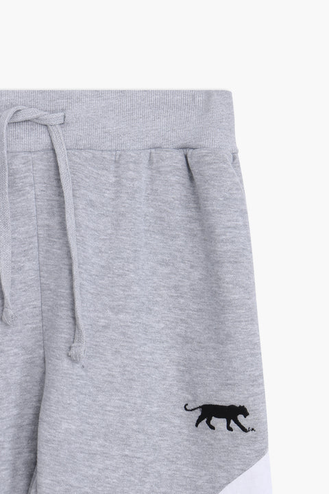 Men Branded Fleece Trouser - Grey
