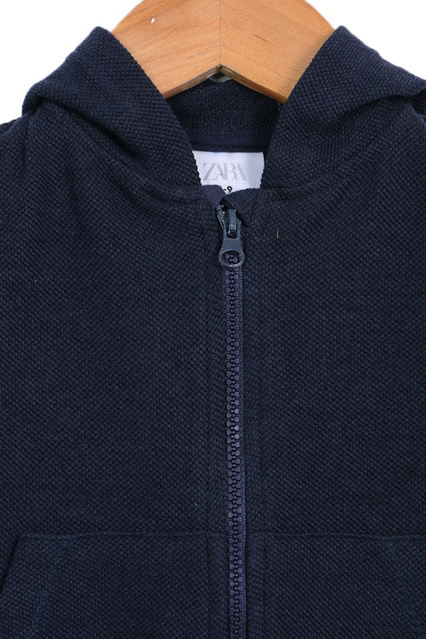 Boys ZRA Brand Terry Hoodie -Navy