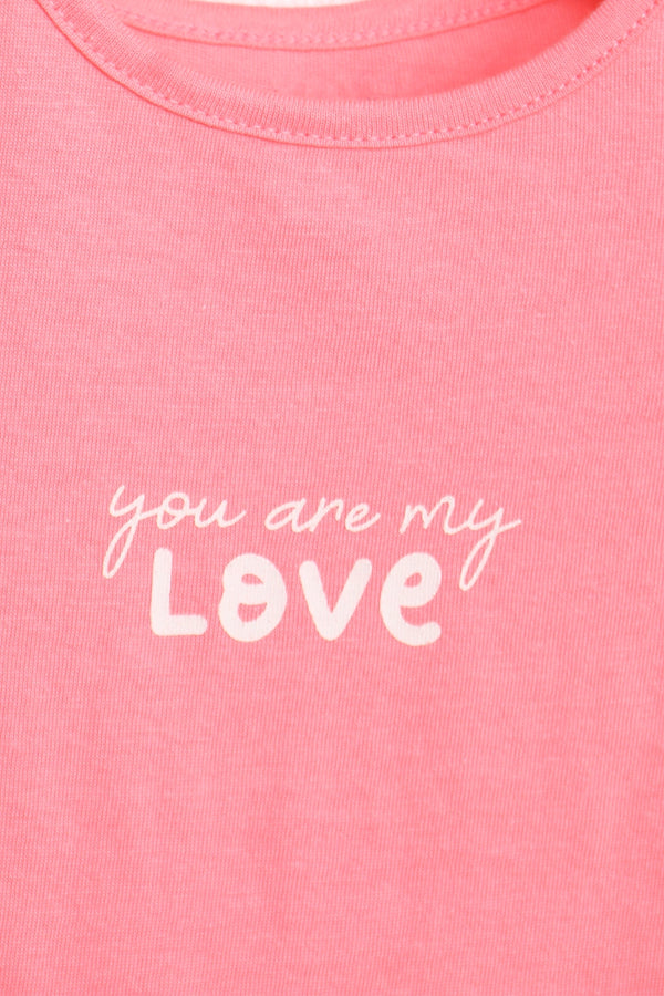 Girls Branded Graphic T-Shirt - Pink