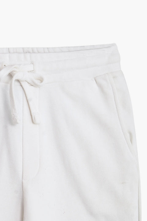 Men Branded Short - White
