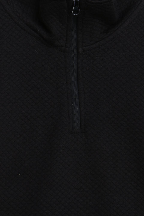 Men Branded Mock Neck - Black