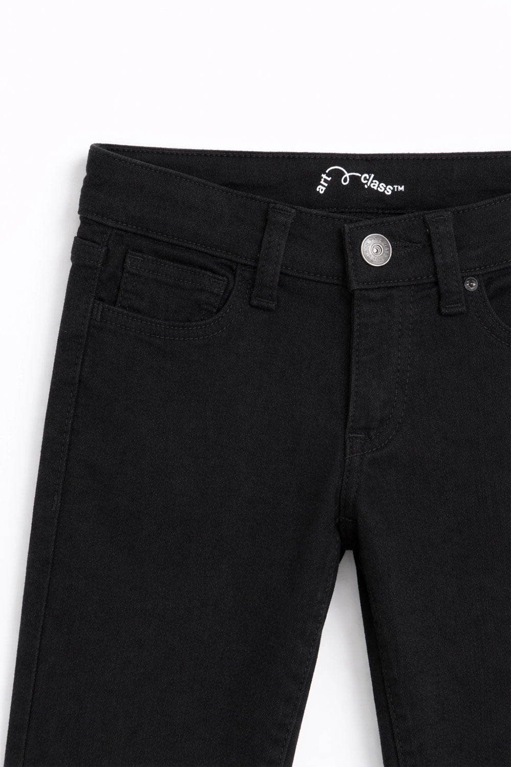 Girls Branded Bell Bottom Denim pant - Black