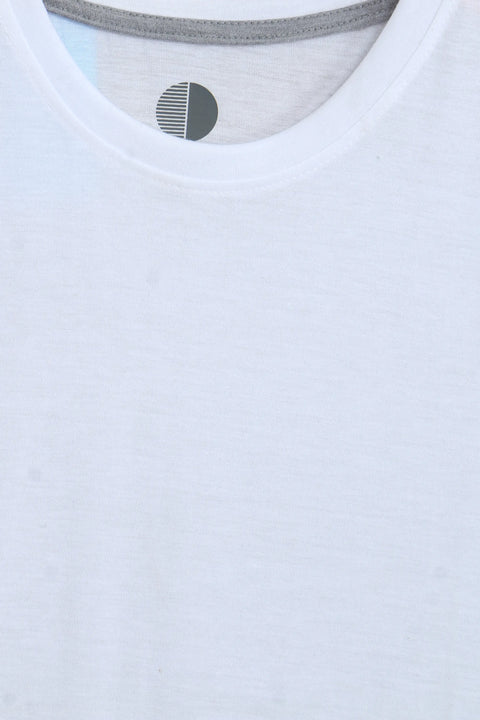Men Branded R-Neck Tee - White
