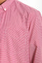 Men Band Collar Small Check Shirt MCS24-06 - Red