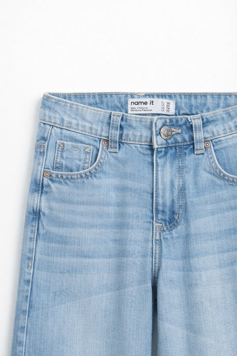 Girls Branded Denim pant - L/Blue