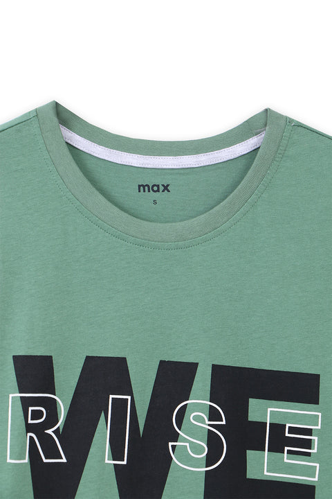 Men Premium Lycra R-neck Graphic Tee (Brand: MAX) - Green