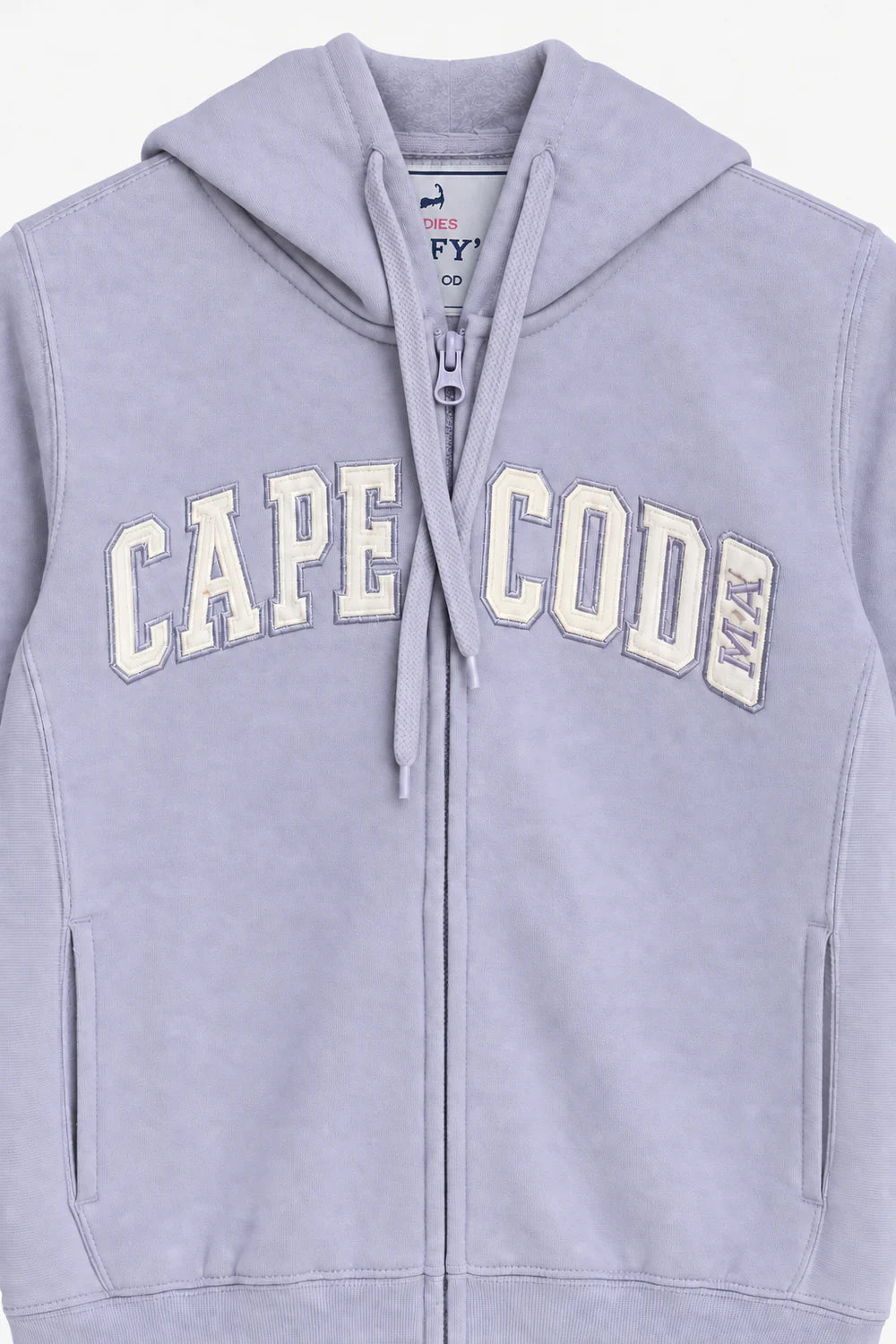 Women Branded Fleece EMB Zipper Hoodie - L/Purple
