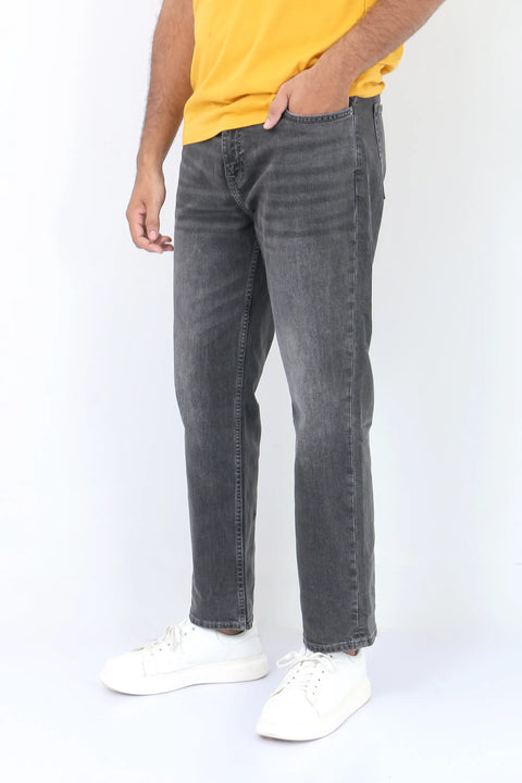 Man branded Straight Fit Denim Jeans - D/Grey