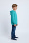 Boys Branded Pullover Hoodie - Sea Green