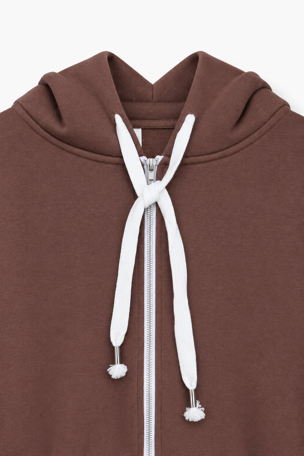 Women Branded Fleece Croppped Zipper Hoodie - Brown