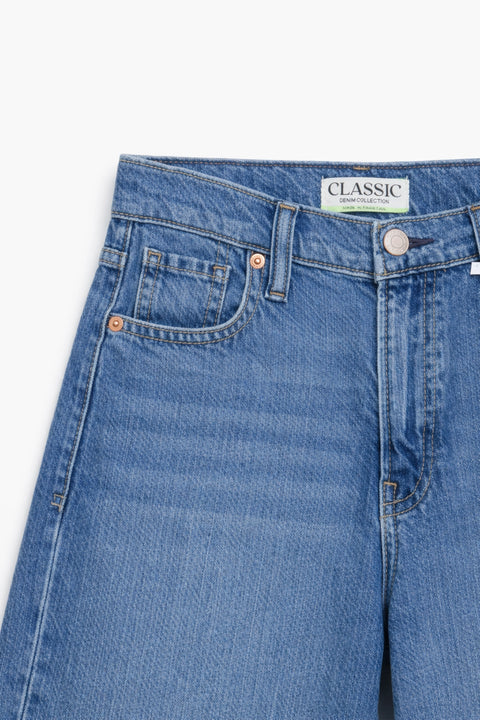 Women's Branded Wide Leg Jeans - M/Blue