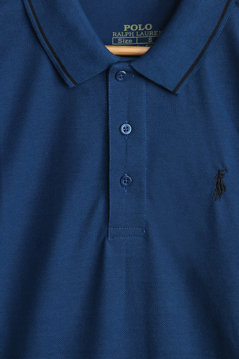 Men Pique Polo - BLUE
